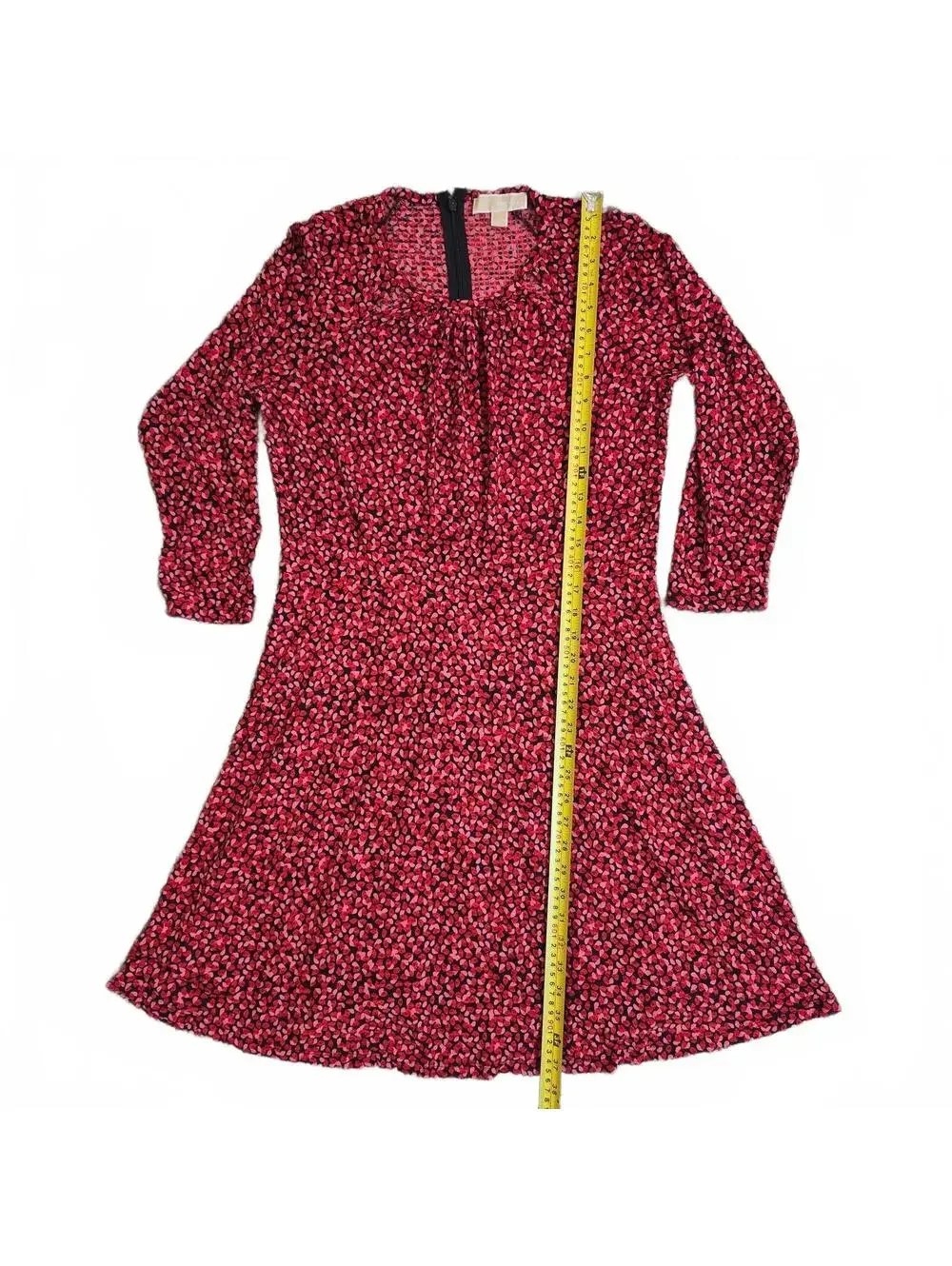 Michael Kors Black Multi Floral Long Sleeve Dress Size L